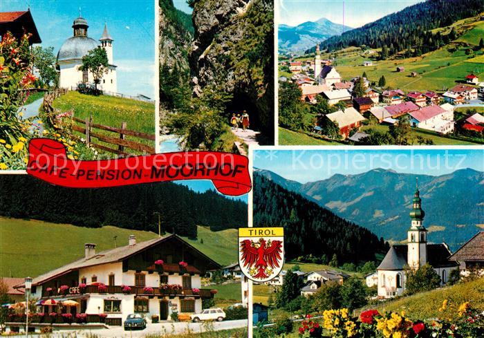 Wildschoenau Tirol Cafe Pension Moorhof Kapelle Kirche Ortspanorama Schlucht Alp
