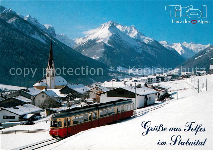 Telfes Stubai Stubaitalbahn Winterpanorama Blick gegen Stubaier Alpen