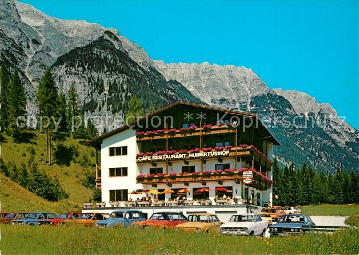 Leutasch Cafe Restaurant Hotel Hubertushof gegen Wetterstein