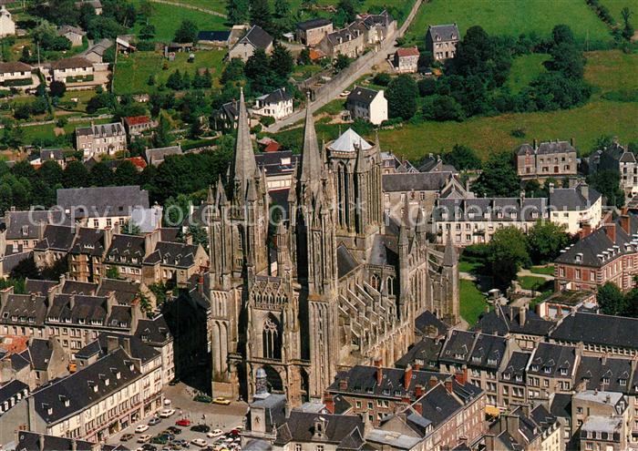 Coutances Cathedrale Notre Dame vue aérienne