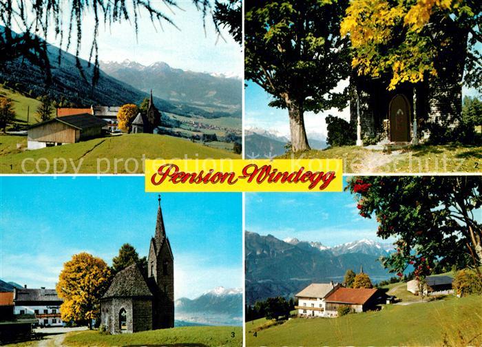 Hall Tirol Gasthof Pension Windegg Kirche Alpenpanorama