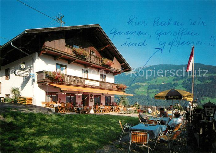 Zell Ziller Tirol Gasthaus Pension Zur schoensten Aussicht Terrasse