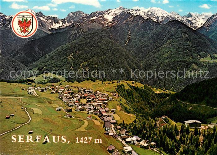 Serfaus Tirol Panorama Komperdellgebiet Glockturmgebirge Fliegeraufnahme