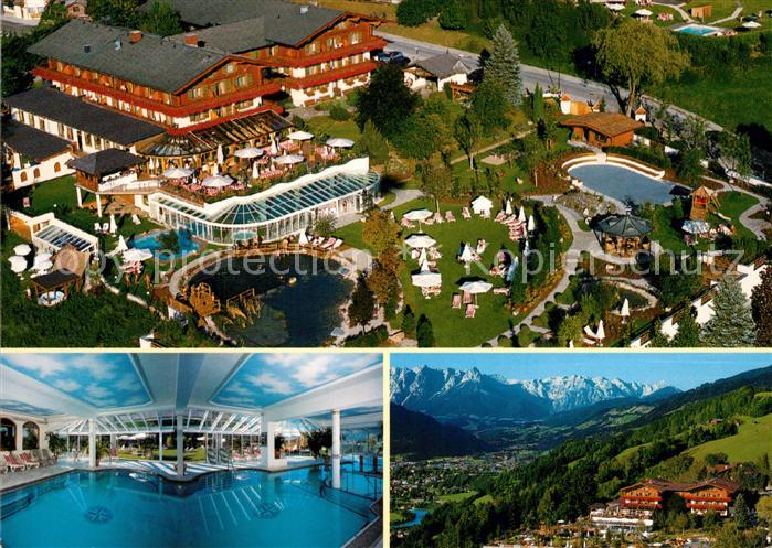 Sankt Johann Pongau Hotel Oberforsthof Hallenbad Alpenpanorama Fliegeraufnahme
