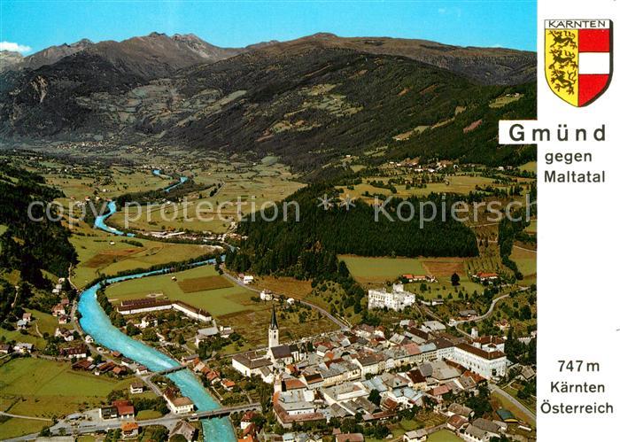 Gmuend Kaernten Mittelalterliche Stadt Erholungsort im Maltatal Fliegeraufnahme