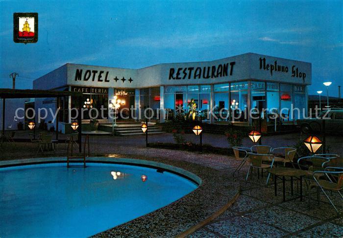 Oropesa del Mar Motel Restaurant Neptuno Stop Swimming Pool Nachtaufnahme