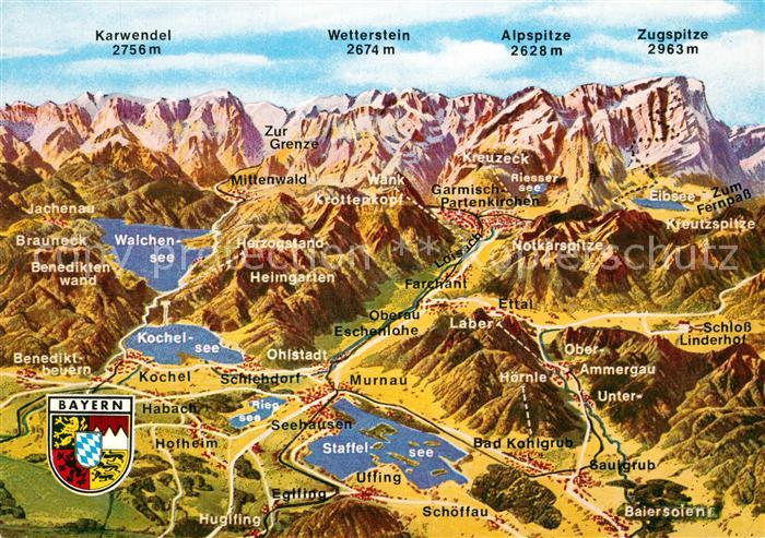 Bad Kohlgrub Panorama Bayerisches Oberland West mit Loisach und Ammertal Vogelpe