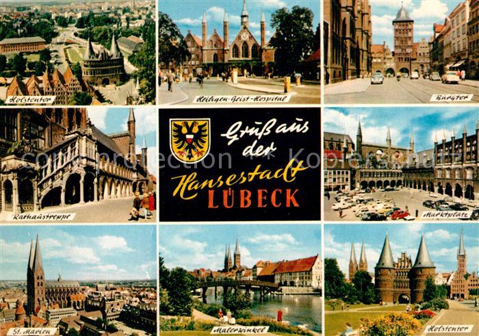 Luebeck Holstentor Heiligen Geist Hospital Burgtor Kurhaustreppe Marktplatz