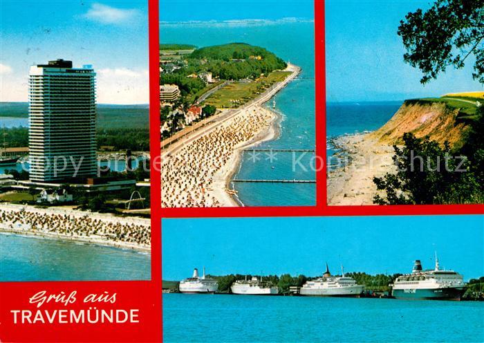 Travemuende Ostseebad Fliegeraufnahme Strand Hochhaus Steilufer