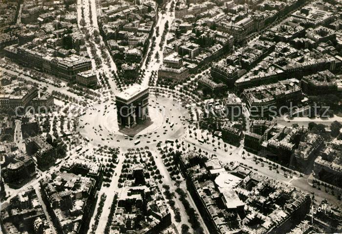 Paris Fliegeraufnahme Arc d Triomphe Place de
