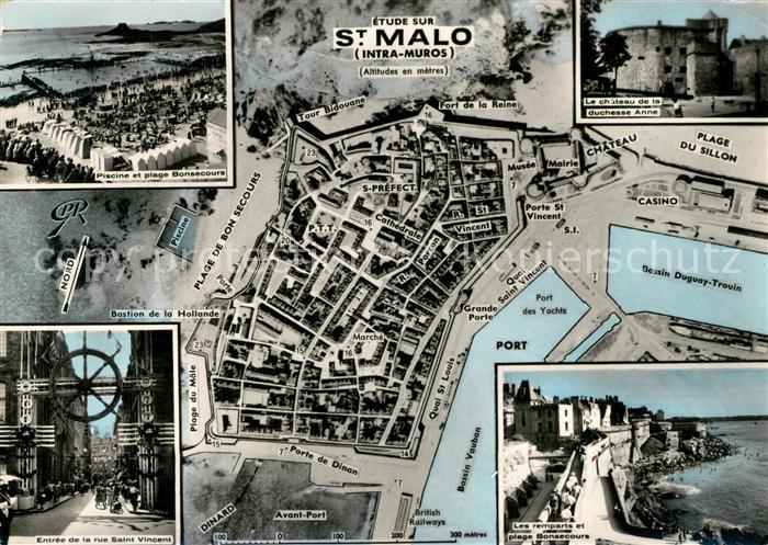 Saint-Malo 35 Schloss Strand Stadtmauer Hafen