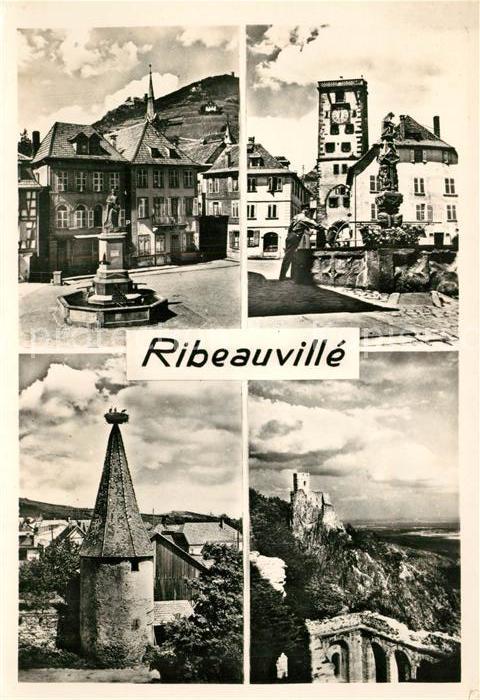 Ribeauville Haut Rhin Elsass Brunnen Rathaus Kirche Ruine