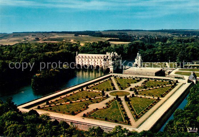Chenonceaux Indre et Loire Fliegeraufnahme Chateau Jardins