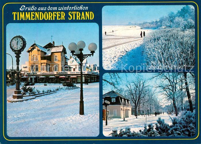 Timmendorfer Strand Winterlandschaft Strand Promenade Standuhr