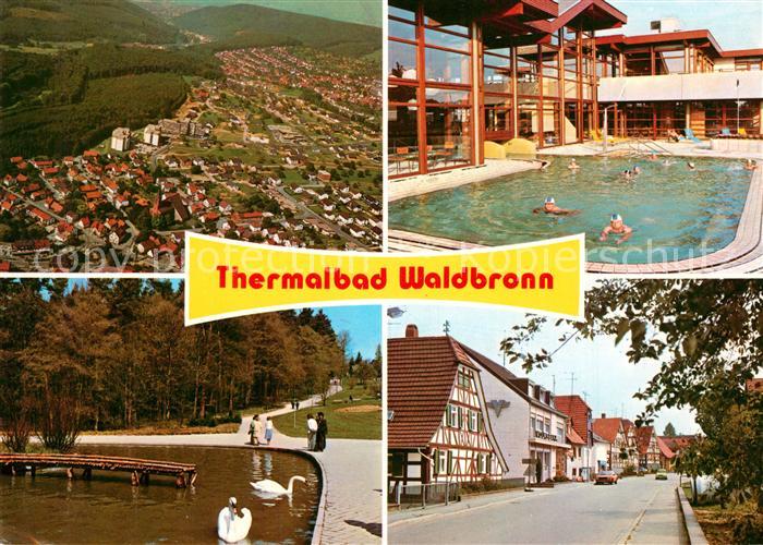 Waldbronn Albtal Thermalbad Luftkurort Schwarzwald Fliegeraufnahme Schwanenteich