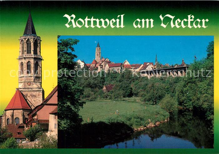 Rottweil Neckar Partie am Neckar Altstadt Kirche