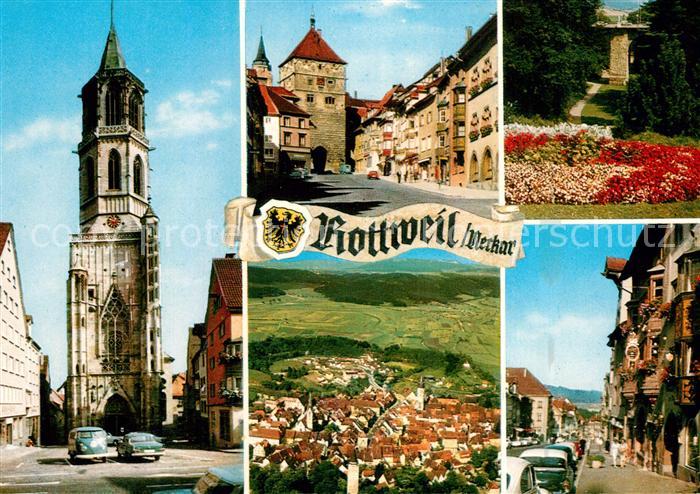 Rottweil Neckar Kirche Schwarzes Tor Park Haeuserpartie Innenstadt Fliegeraufnah