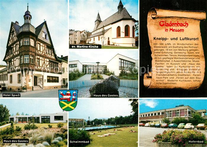 Gladenbach Hessen Hotel Spiess Fachwerkhaus Kirche Haus des Gastes Schwimmbad Ha