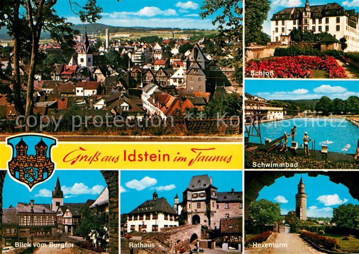 Idstein Stadtpanorama Schloss Schwimmbad Hexenturm Rathaus Burgtor Altstadt