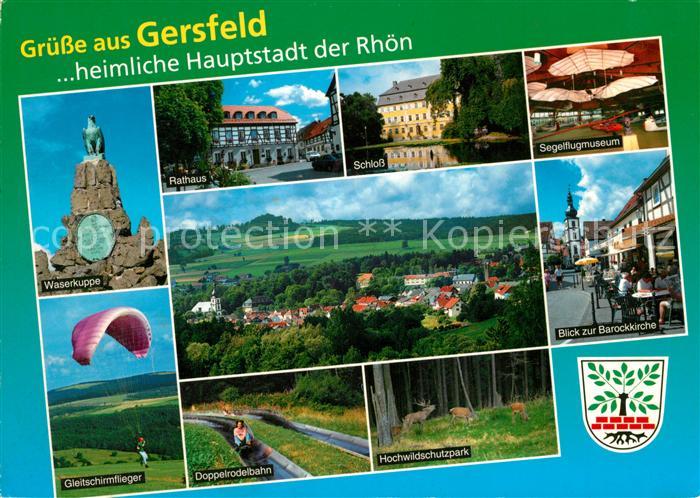 Gersfeld Rhoen Wasserkuppe Fliegerdenkmal Rathaus Schloss Segelflugmuseum Kirche