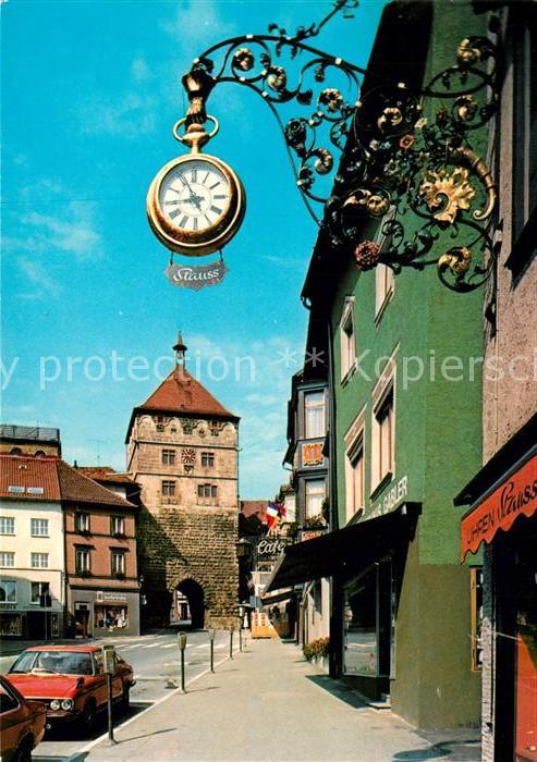 Rottweil Neckar Blick zum Schwarzen Tor Tuerschild