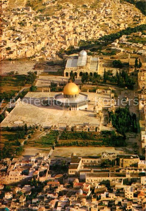 Jerusalem Yerushalayim Aerial view of the Old City Temple Mount Dome of Rock Mos