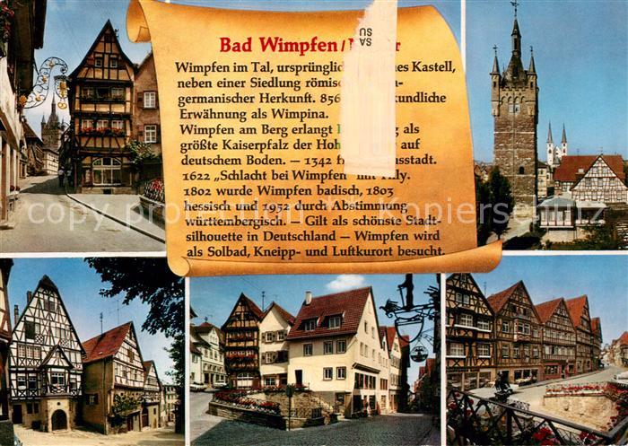 Bad Wimpfen Motive Altstadt Fachwerkhaeuser Turm Chronik