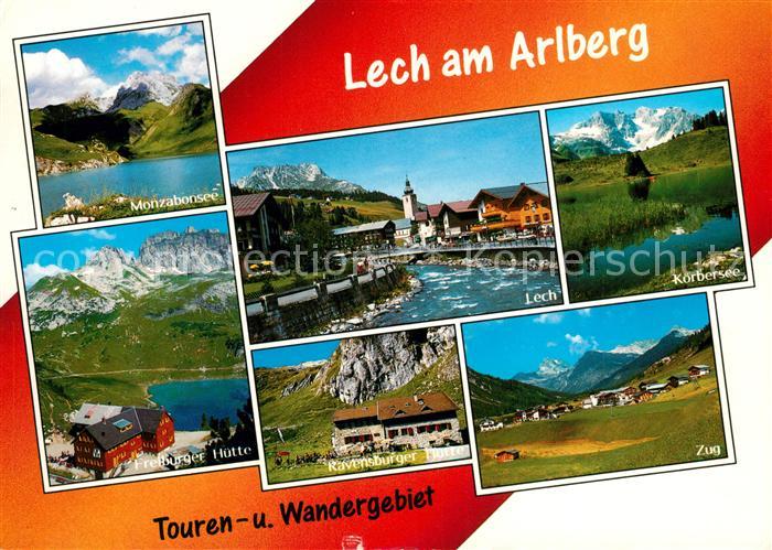 Lech Vorarlberg Monzabonsee Freiburger Huette Lech Koerbersee Ravensburger Huett