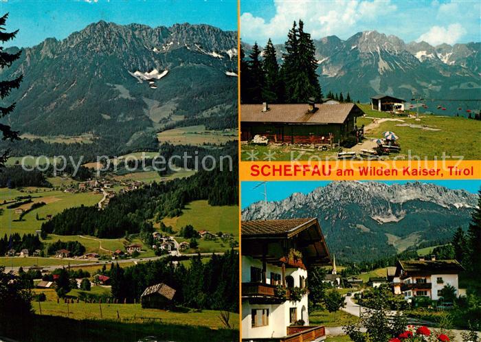 Scheffau Wilden Kaiser Panorama Kaisergebirge Berghuette Sessellift Ortsmotiv