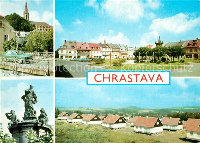 Chrastava Bruecke Kirche Platz Denkmal Wohnsiedlung
