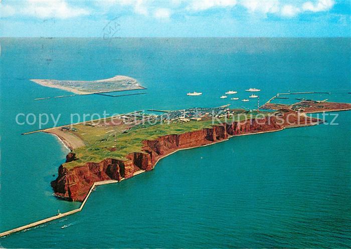 Helgoland Insel und Duene Fliegeraufnahme von Westen