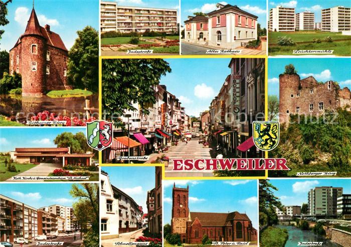 Eschweiler Rheinland Roethgener Burg Kirche Gemeindezentrum Strassenpartie Ratha
