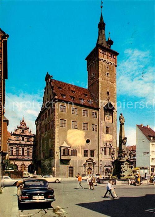 Wuerzburg Altes Rathaus Brunnen