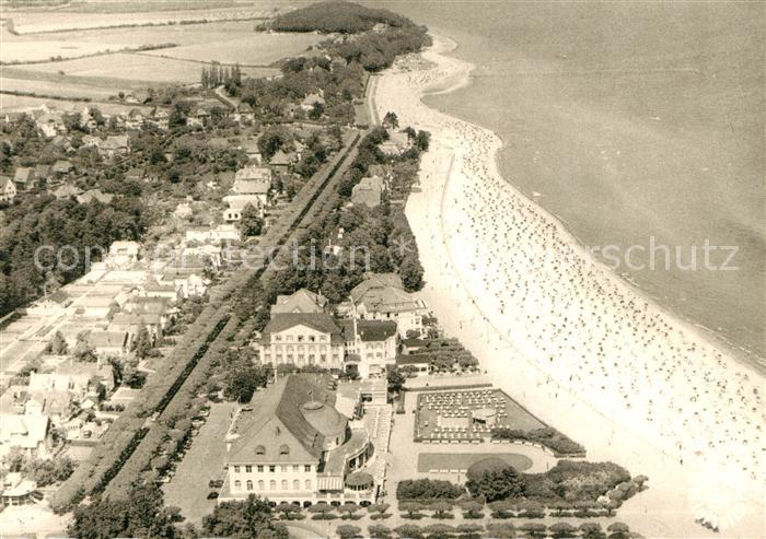 Travemuende Ostseebad Fliegeraufnahme Kupfertiefdruck