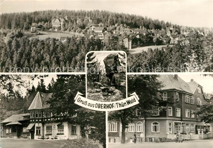 Oberhof Thueringen Teilansichten Hotel Restaurant Gedenkstein