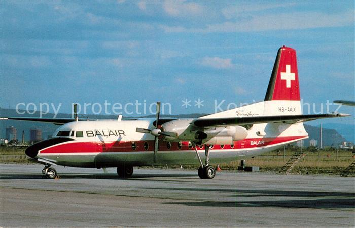 Flugzeuge Zivil Balair Fokker F27 Friendship 400 HB-AAX c/n 10351