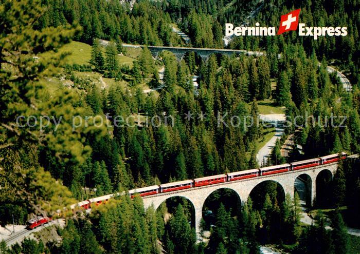 Eisenbahn Bernina-Express Rhaetische Bahn Berguen Preda
