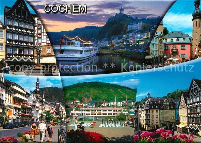 Cochem Mosel Moselpartie Reichsburg Strassenpartie Stadtplatz