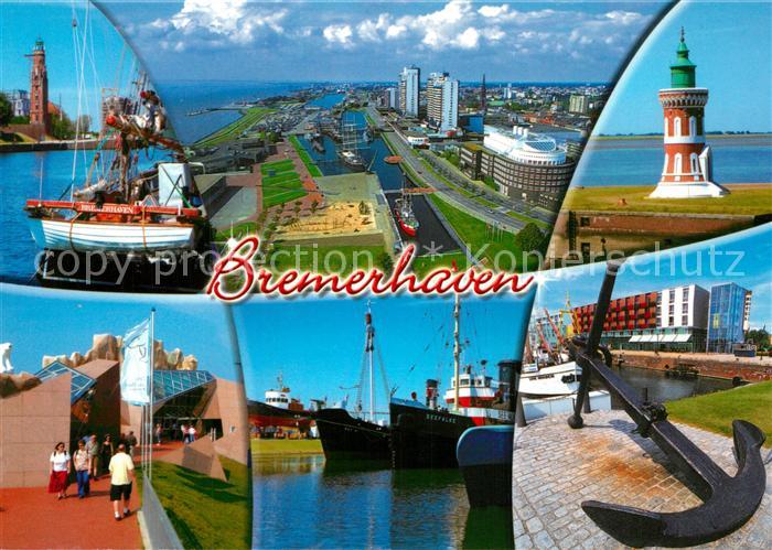 Bremerhaven Fischerboot Fliegeraufnahme Leuchtturm Anker