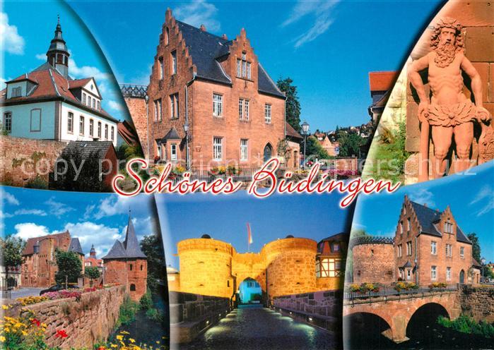 Buedingen Hessen Kirche Rathaus Schloss Statue