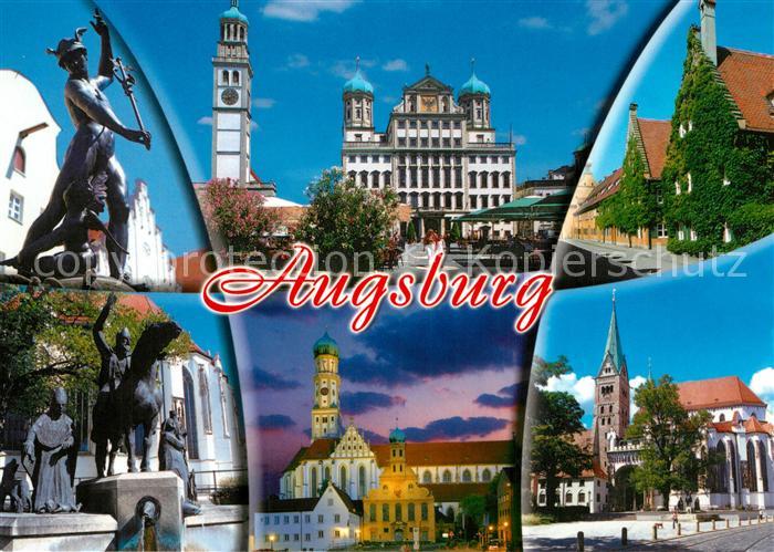 Augsburg Skulptur Rathaus Brunnen Kirchen