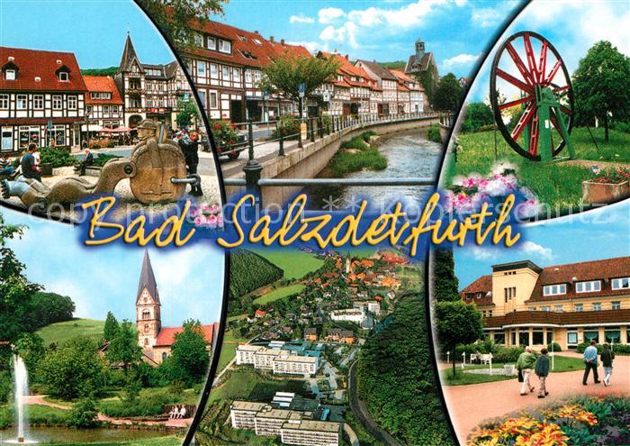 Bad Salzdetfurth Markt Brunnen Fluss Rad Kirche Fliegeraufnahme