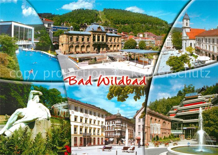 Bad Wildbad Schwimmbad Schloss Kurhaus Marktplatz Brunnen