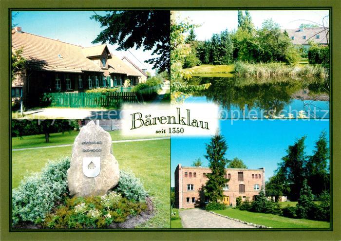 Baerenklau Havel Alte Dorfstrasse Teich Gedenkstein ehem Kornspeicher