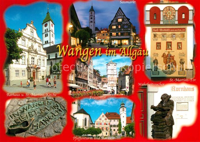 Wangen Allgaeu Rathaus und St Martins Kirche Frauentor St Martins Tor Pfaffentur