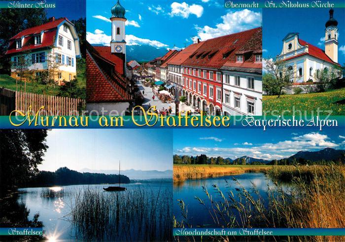 Murnau Staffelsee Muenterhaus Obermarkt St Nikolaus Kirche Staffelsee Moorlandsc