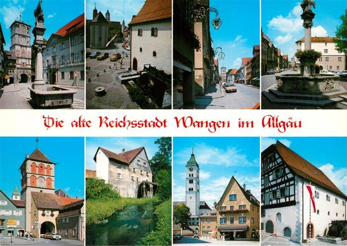 Wangen Allgaeu Stadttor Marktplatz Strassenpartie Brunnen Kirche Muehle
