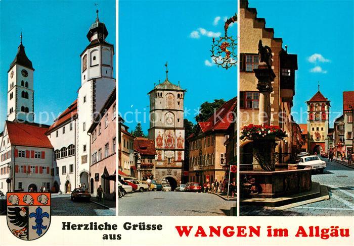 Wangen Allgaeu Rathaus und St Martinskirche Ravensburger und Lindauer Tor