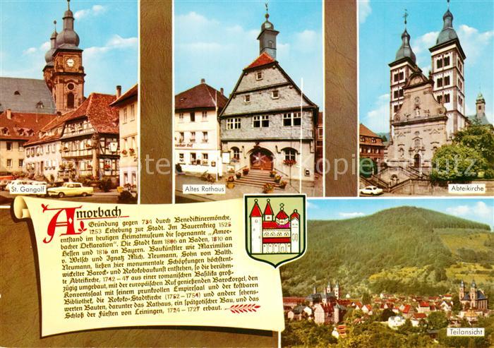 Amorbach Neckarsulm St Gangolf Altes Rathaus Abteikirche Teilansicht