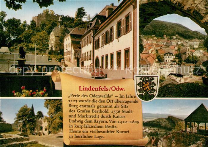 Lindenfels Odenwald Burg Stadtblick Panorama